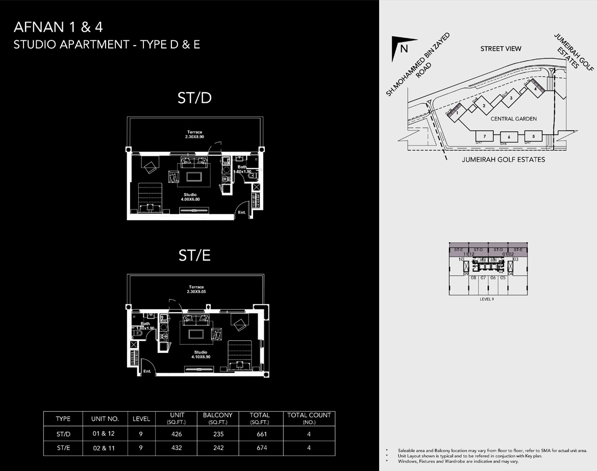 Afnan District by Deyaar - Floor Plan
